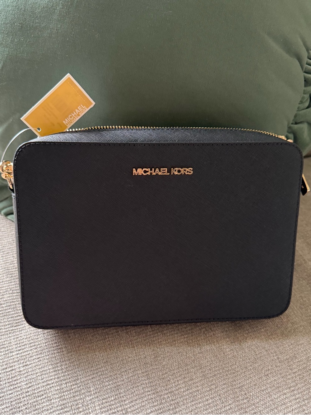 Michael Kors Black Crossbody with Gold Hardware